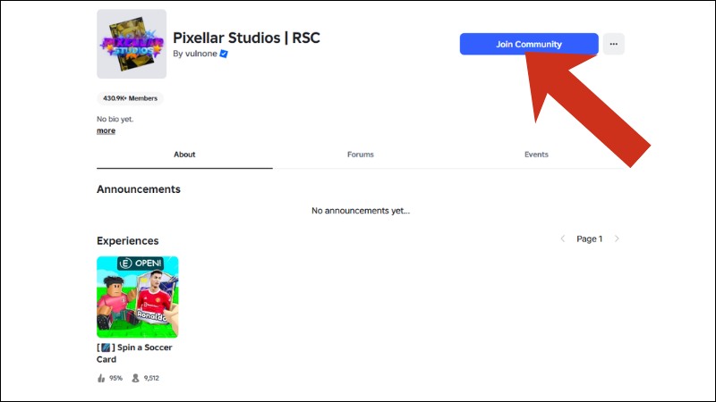 Gia nhập Roblox Cộng đồng (Community) của tr&ograve; chơi 