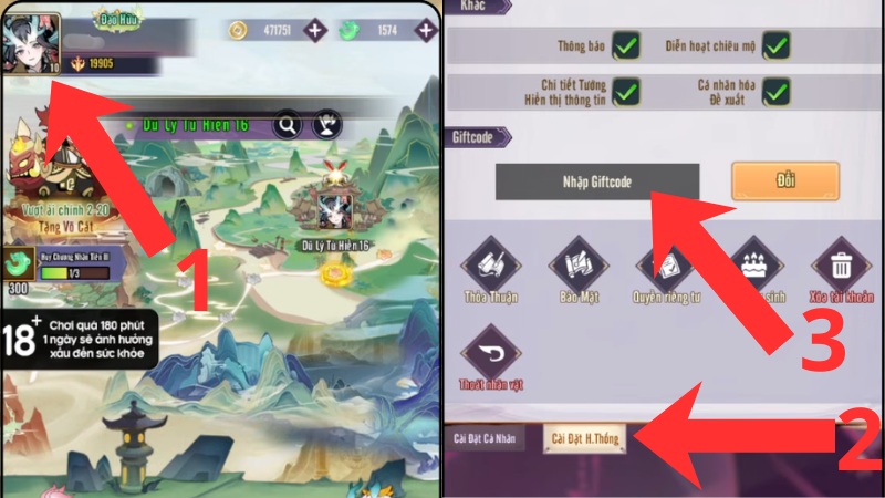 Chọn mục C&agrave;i Đặt Hệ Thống trong danh s&aacute;ch t&ugrave;y chọn