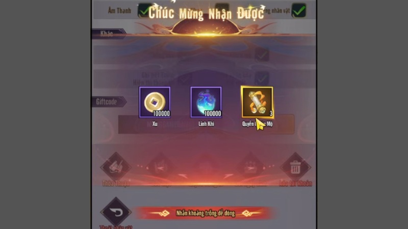 Bấm Đổi để x&aacute;c nhận v&agrave; nhận phần thưởng trực tiếp từ hệ thống