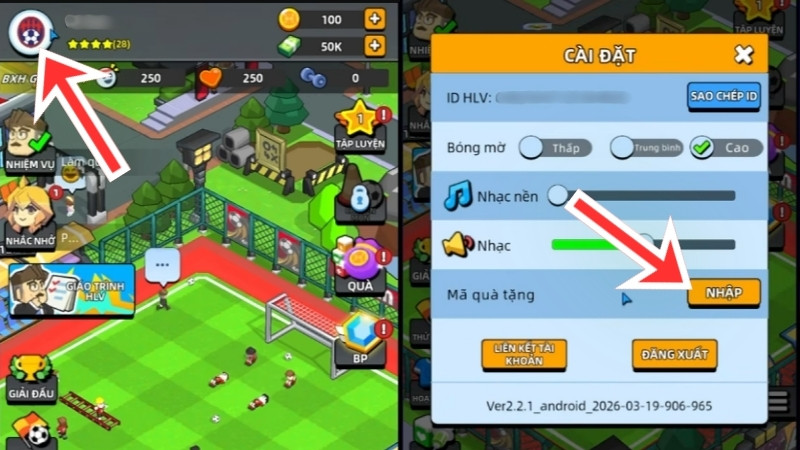 Nhấn v&agrave;o biểu tượng ảnh Avatar nh&acirc;n vật