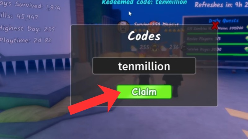 C&aacute;ch nhập code Survive the Apocalypse&nbsp;