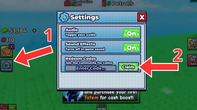 Cách nhập code Oil Empire