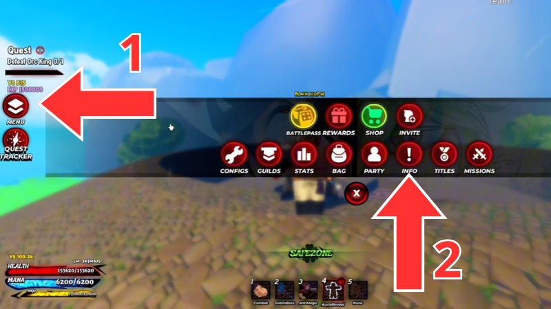 Nhấn v&agrave;o n&uacute;t Menu Button, chọn Tab Info (c&oacute; biểu tượng dấu chấm than ! lớn).