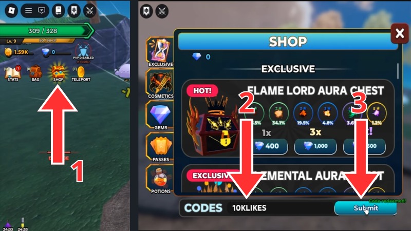 C&aacute;ch nhập code Slime Seas Anime RPG 
