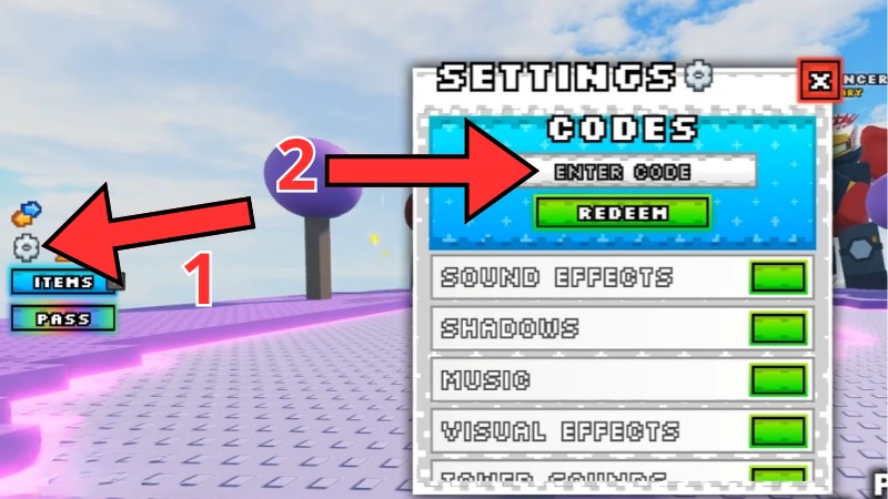Chi tiết cách nhập code Noob Tower Defense mới nhất: Nhập mã vào ô Redeem