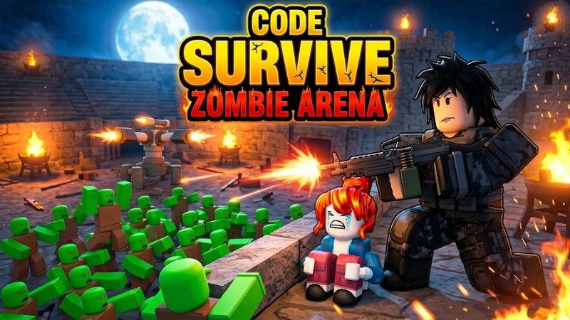 Chi tiết cách nhập code Survive Zombie Arena mới nhất: Nhấn vào biểu tượng cửa hàng bên trái