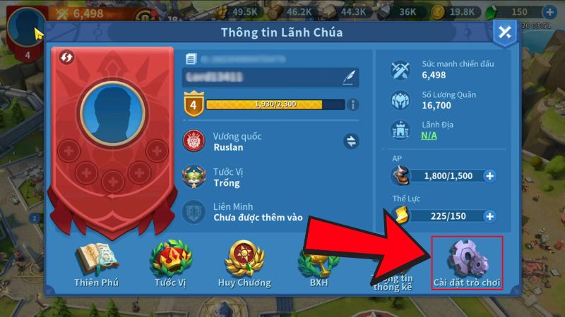 Chi tiết cách nhập code Infinity Kingdom (IK) Funtap mới nhất trong phần cài đặt trò chơi
