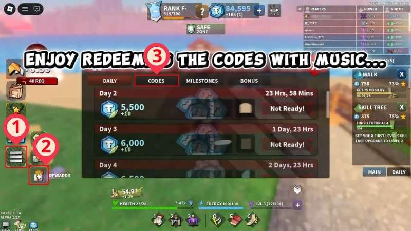 Chi tiết cách nhập code Anime Power League mới nhất: chọn Extras và mở mục Rewards trong game