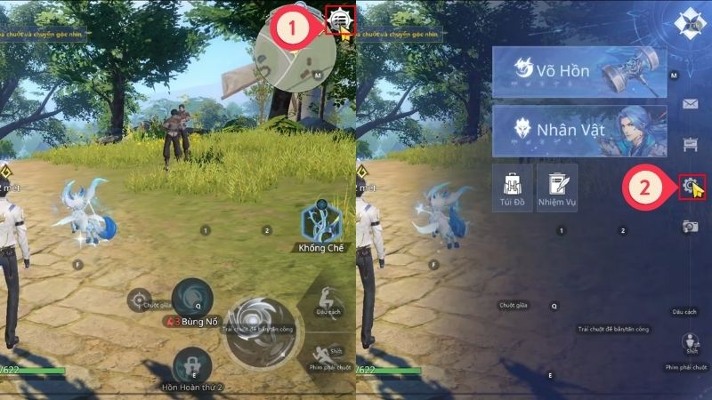 Vào game mở Menu và chọn Cài đặt. x