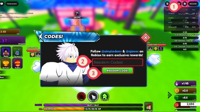 C&aacute;ch nhập code Anime Astral Simulator