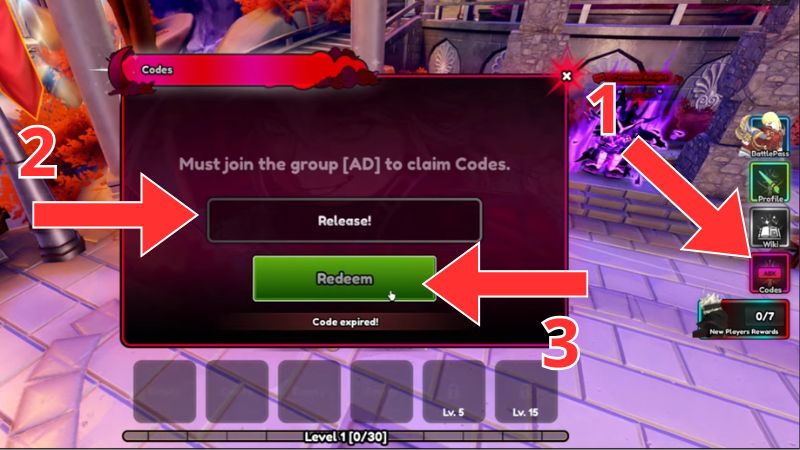 Cách nhập code Anime Destiny Cách nhập code Anime Destiny