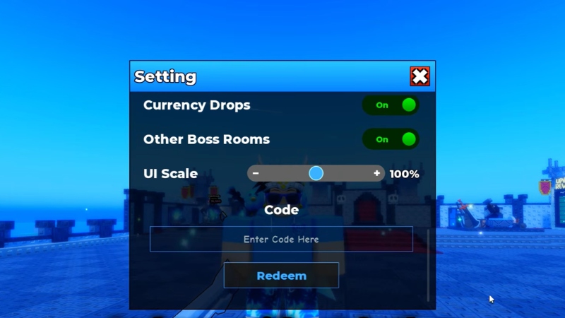 Kéo xuống cuối mục Settings để tìm tab Codes Kéo xuống cuối mục Settings để tìm tab Codes