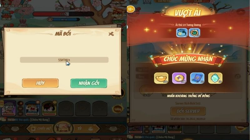 Chọn ô nhập code và nhập đúng mã code. Bấm Nhận gói để hoàn tất Chọn ô nhập code và nhập đúng mã code. Bấm Nhận gói để hoàn tất