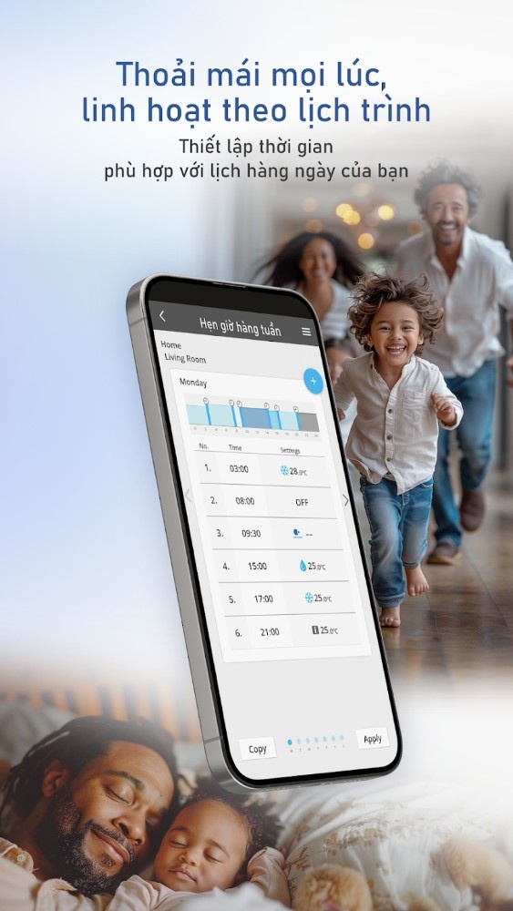 L&ecirc;n lịch cho thiết bị tối đa 6 hoạt động mỗi ng&agrave;y