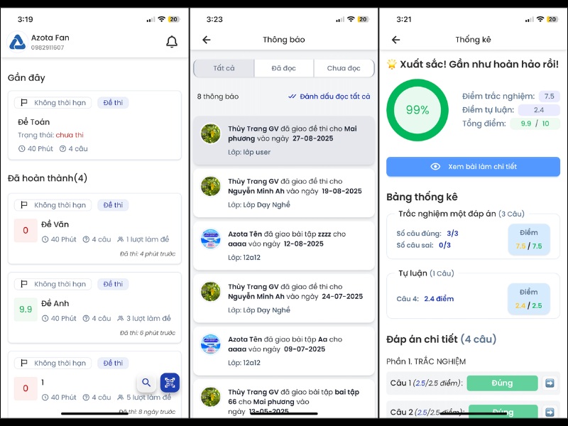 Azota Student - Ứng dụng d&agrave;nh cho học sinh