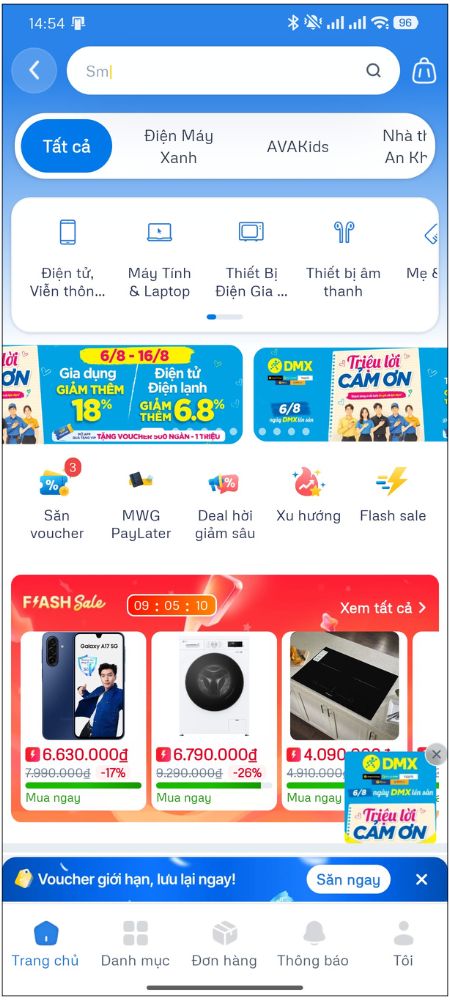 Mua sắm Online mà không phải qua ứng dụng khác với MWG Shop Mua sắm Online mà không phải qua ứng dụng khác với MWG Shop