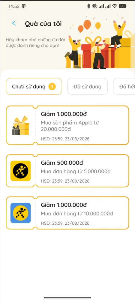 Quản lý quà tặng, phiếu mua hàng Quản lý quà tặng, phiếu mua hàng