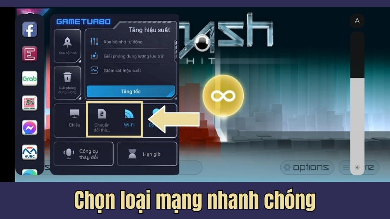Thay đổi loại mạng nhanh ch&oacute;ng&nbsp;