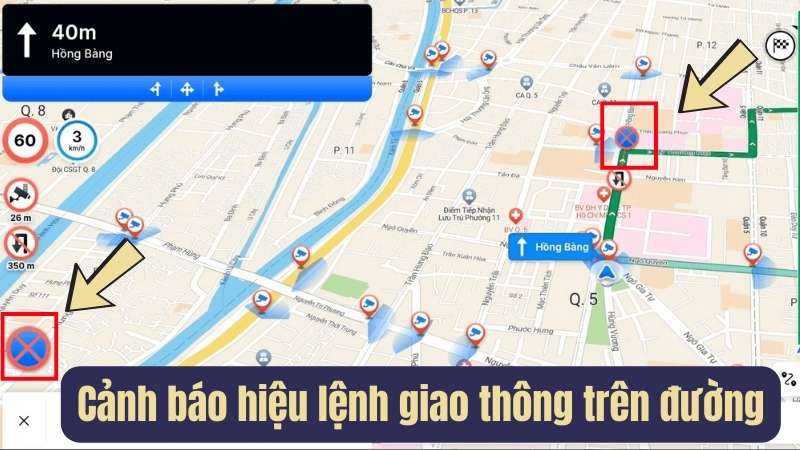 Cảnh báo hiệu lệnh giao thông trên đường