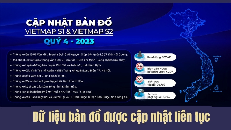 Dữ liệu bản đồ luôn mới nhất