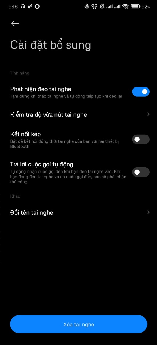 T&ugrave;y chỉnh c&aacute;c c&agrave;i đặt kh&aacute;c 