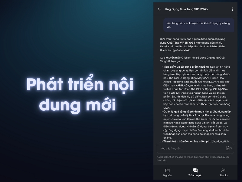 Ph&aacute;t triển nội dung mới 