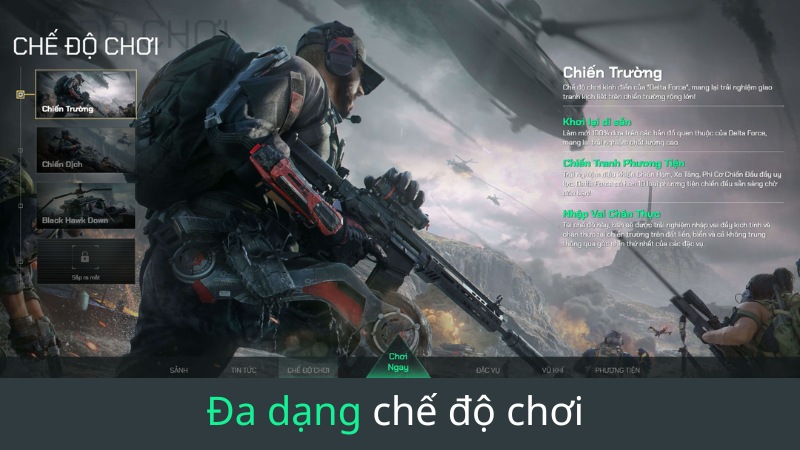 Đa dạng chế độ chơi