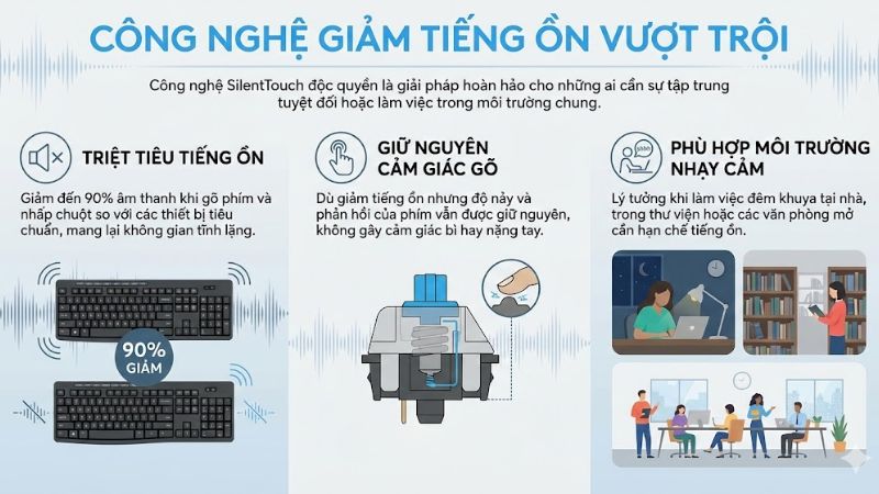 Công nghệ SilentTouch độc quyền là giải pháp hoàn hảo 