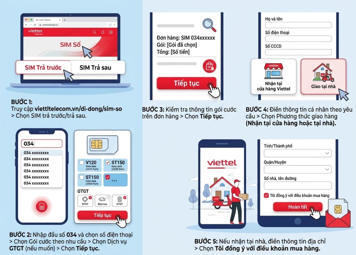 Mua SIM 034 tại kênh Viettel online