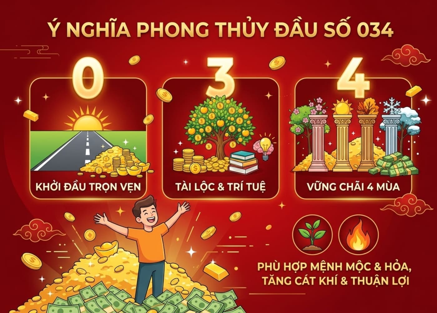 Đầu số 034 đặc biệt hợp phong thủy với mệnh mộc và hỏa