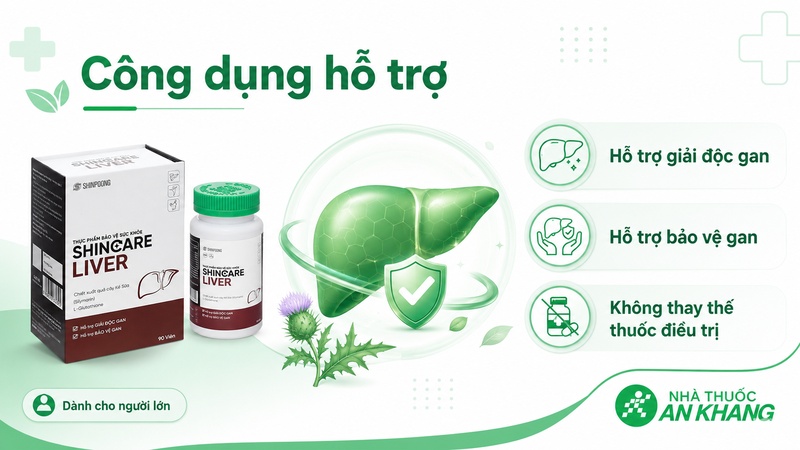 Shincare Liver hỗ trợ giải độc gan và bảo vệ gan nhưng không thay thế điều trị bệnh gan Shincare Liver hỗ trợ giải độc gan và bảo vệ gan nhưng không thay thế điều trị bệnh gan
