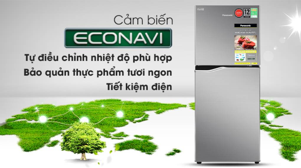 Tủ lạnh Panasonic Inverter 170 lít NR-BA190PPVN công nghệ Econavi tiết kiệm điện