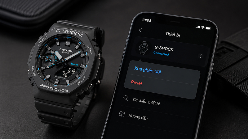 X&oacute;a gh&eacute;p đ&ocirc;i hoặc reset G-SHOCK khi kết nối bị lỗi