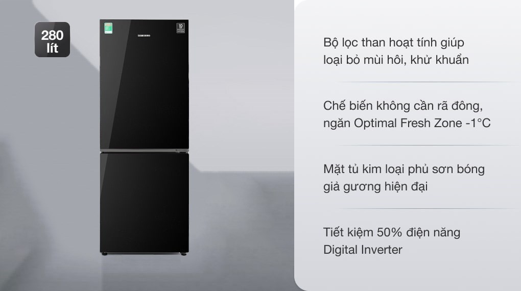Tủ lạnh Samsung Inverter 280 lít RB27N4010BU/SV ngăn đá dưới ngăn đông mềm Optimal Fresh Zone