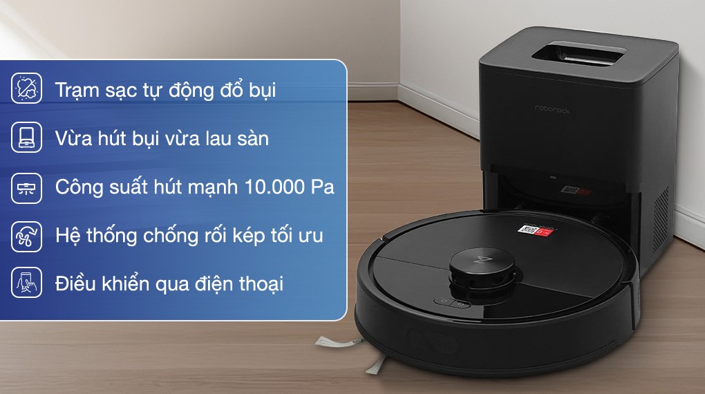 Roborock Q7 TF+ màu đen nhám, thiết kế tròn gọn cùng trạm sạc tự động hiện đại Roborock Q7 TF+ màu đen nhám, thiết kế tròn gọn cùng trạm sạc tự động hiện đại