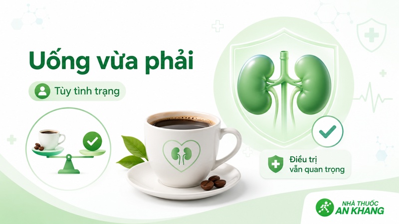 Người bệnh thận có thể uống cà phê nếu dùng vừa phải và phù hợp với tình trạng sức khỏe