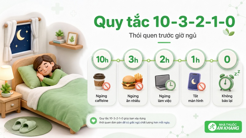 Quy tắc 10-3-2-1-0 giúp xây dựng thói quen trước giờ ngủ dễ nhớ và dễ áp dụng Quy tắc 10-3-2-1-0 giúp xây dựng thói quen trước giờ ngủ dễ nhớ và dễ áp dụng