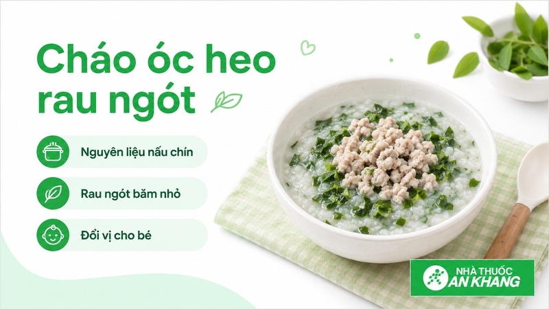 Cháo óc heo rau ngót mềm, dễ ăn, giúp đổi vị nhưng không nên dùng quá thường xuyên trong thực đơn của bé
