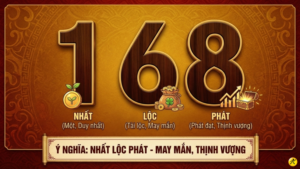 &Yacute; nghĩa số 168 l&agrave; Nhất Lộc Ph&aacute;t