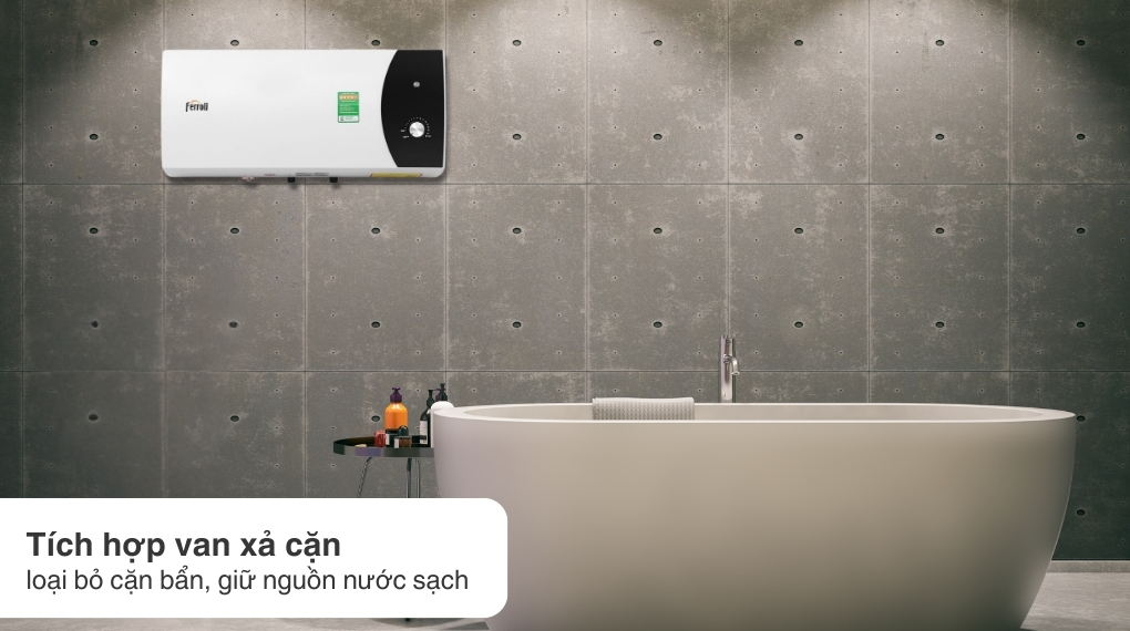 Bình nóng lạnh gián tiếp Ferroli 30 lít 2500W Mate 30L Ag+ công nghệ tráng men xanh Blue Forever chống bám cặn