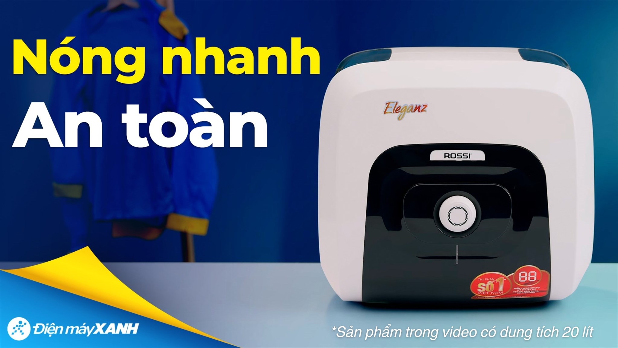 Máy nước nóng gián tiếp Rossi Eleganz 30 lít 2500W REZ30SQ thiết kế vuông hiện đại