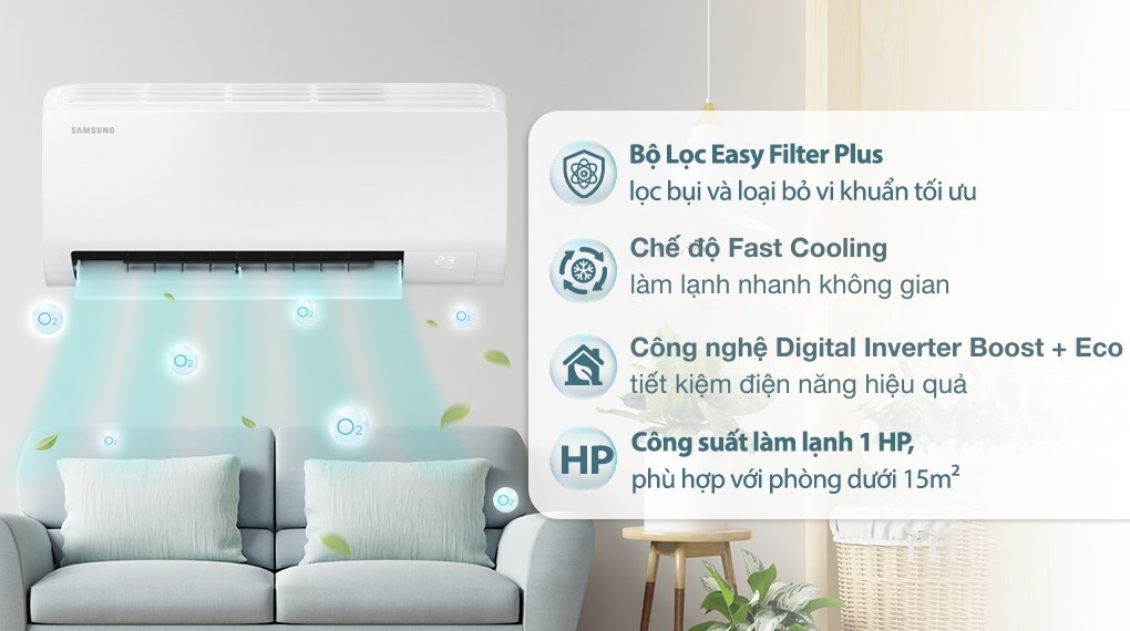 Máy lạnh Samsung Inverter 1 HP AR10DYHZAWKNSV trang bị bộ ba bảo vệ Triple Protector Plus