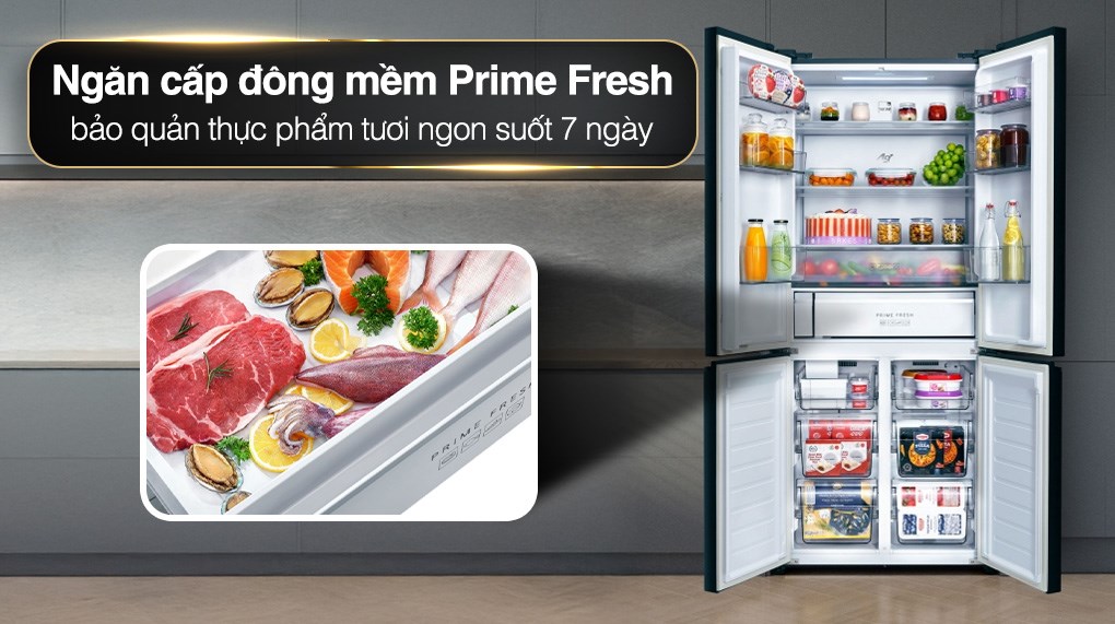 Tủ lạnh Panasonic Inverter 510 lít Multi Door NR-X561GB-VN ngăn đông mềm Prime Fresh Plus và công nghệ diệt khuẩn Ag+
