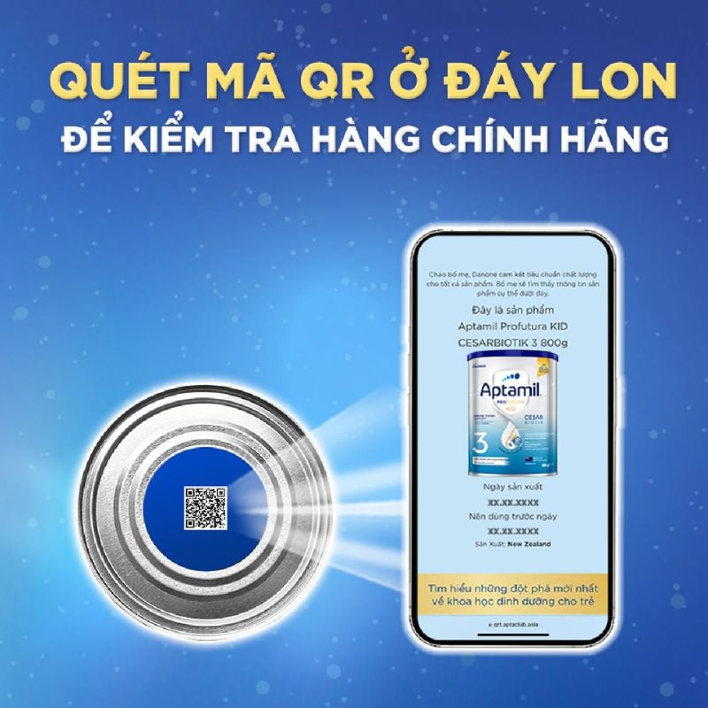 Cách kiểm tra sữa Aptamil New Zealand chính hãng nhanh nhất là quét mã QR ở đáy lon để xác định nguồn gốc của sản phẩm. Cách kiểm tra sữa Aptamil New Zealand chính hãng nhanh nhất là quét mã QR ở đáy lon để xác định nguồn gốc của sản phẩm.