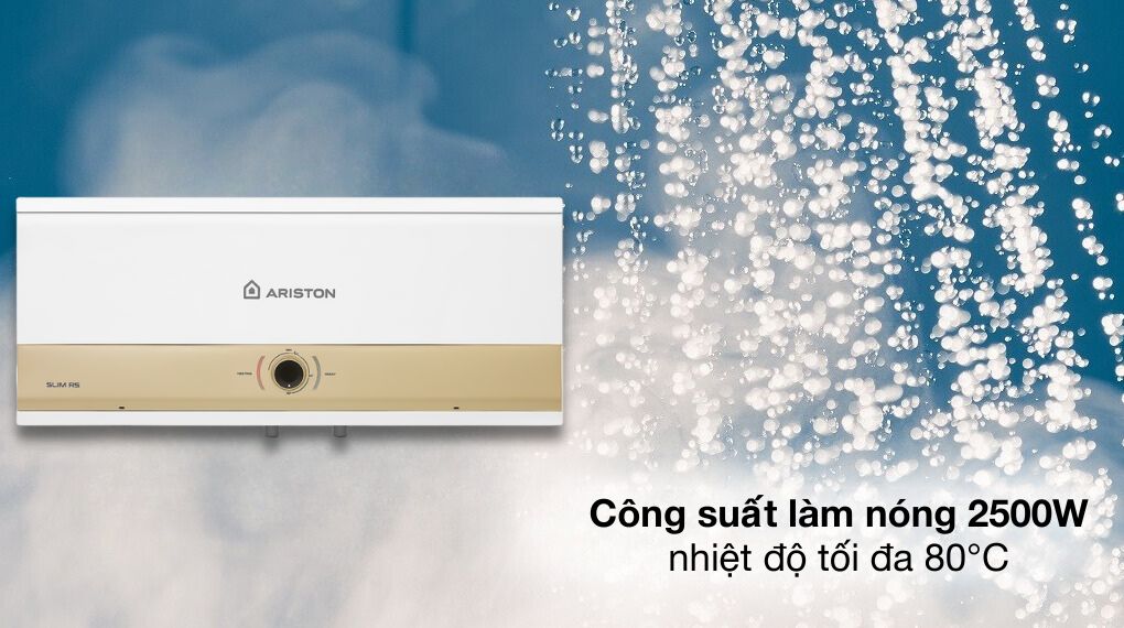 Bình nóng lạnh gián tiếp Ariston 20 lít 2500W SLIM3 20 RS MT ngang thiết kế hiện đại tiết kiệm không gian lắp đặt Bình nóng lạnh gián tiếp Ariston 20 lít 2500W SLIM3 20 RS MT ngang thiết kế hiện đại tiết kiệm không gian lắp đặt