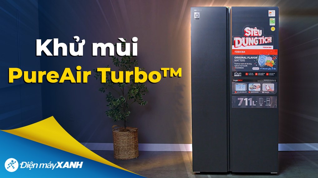 Tủ lạnh Side by Side Toshiba 711 lít GR-RS910WI-PMV(06)-MG mặt thép Morandi xám