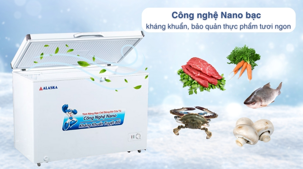 Tủ đông Alaska 295 lít BD-400 thiết kế nằm 1 cửa tích hợp công nghệ Nano bạc Tủ đông Alaska 295 lít BD-400 thiết kế nằm 1 cửa tích hợp công nghệ Nano bạc