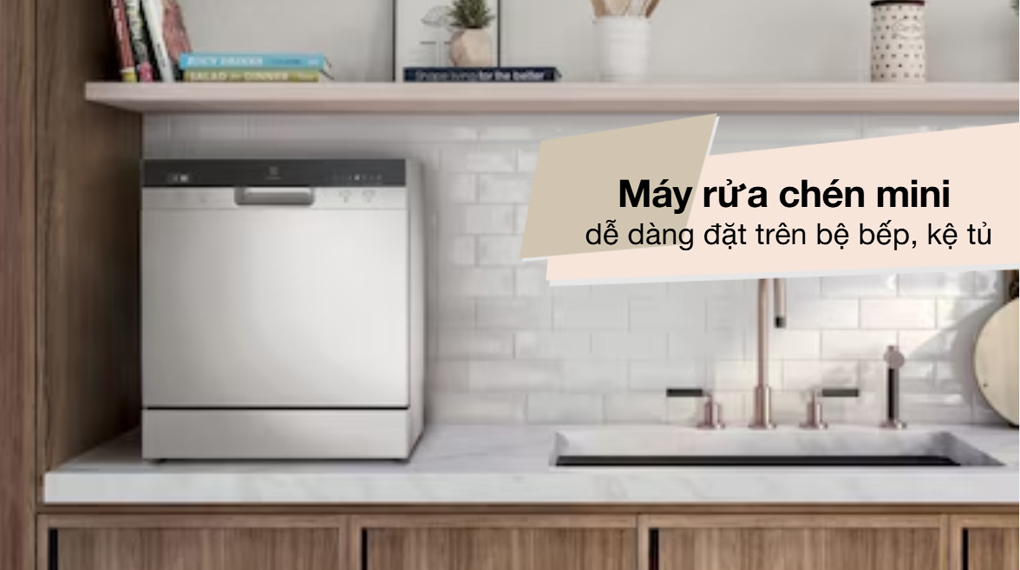 Máy rửa chén mini Electrolux EFC3862MS nhỏ gọn, phù hợp cho gia đình nhỏ