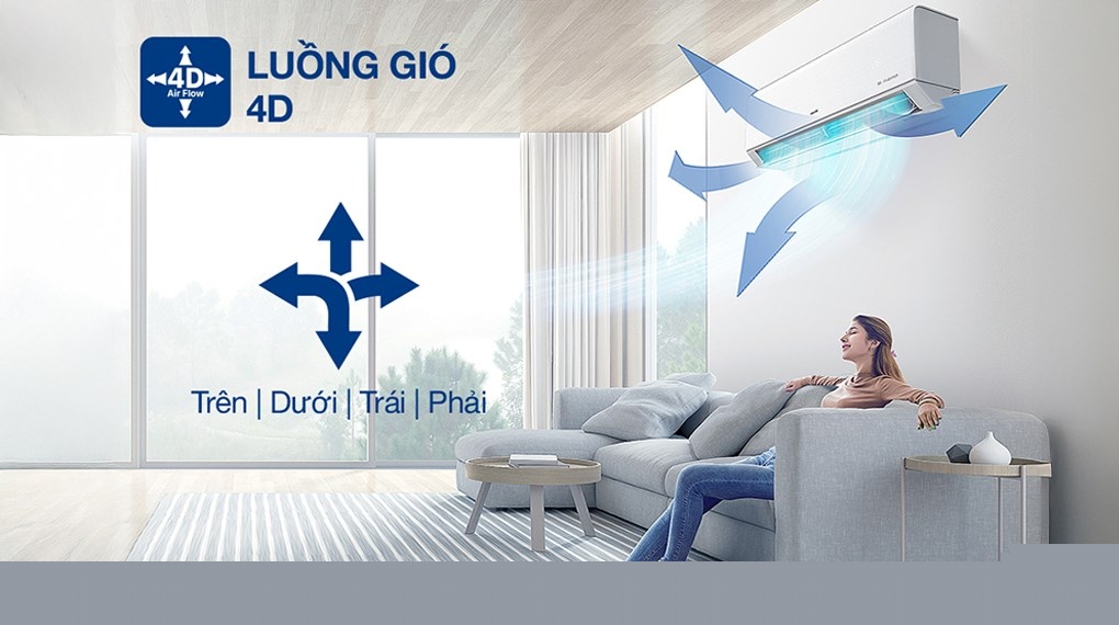 Máy lạnh AUX Inverter 18000 BTU 18000 BTU công suất mạnh mẽ cho phòng rộng 20-30m2, luồng gió 4D