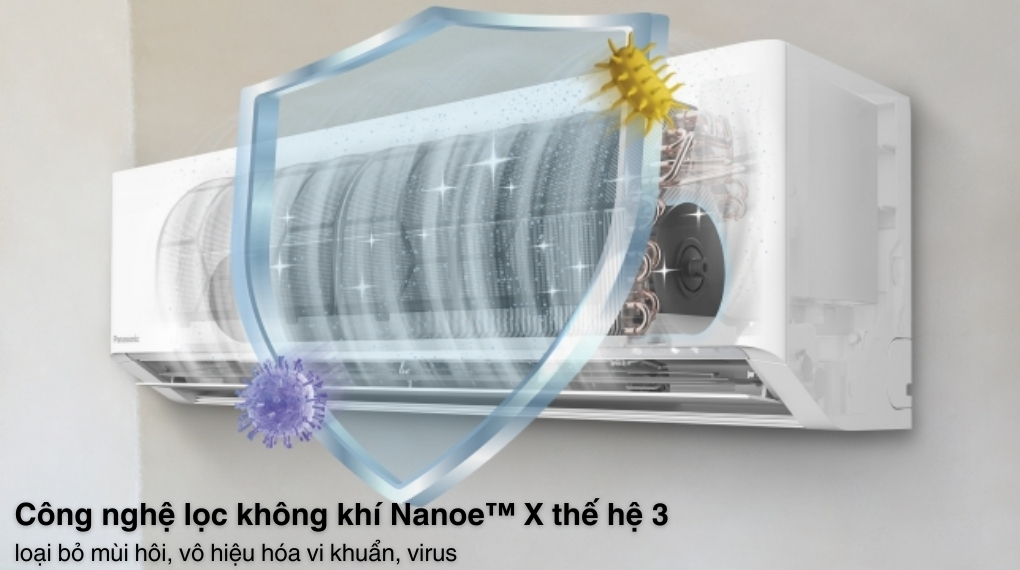 Máy lạnh Panasonic 2 HP CU/CS-XU18BKH-8 công suất 18100 BTU lọc không khí chuyên sâu